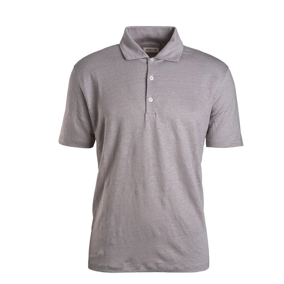Phil Petter Short Sleeve Fine Linen Jersey Polo Shirt in Gray size XL - Picture 2 of 9